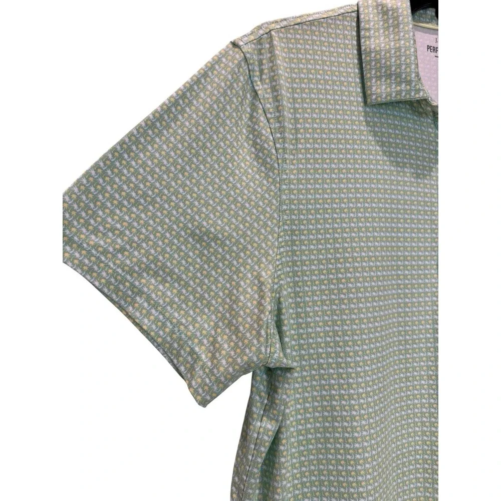 Men’s J.Crew Performance Polo Shirt Green Size XL Short Sleeve Moisture Wicking